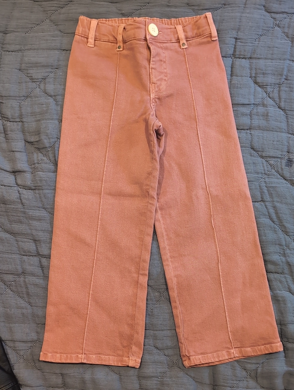 Zara Girls Straight-Leg Chinos in Blush Pink